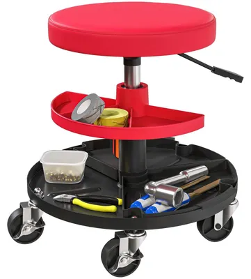 Produktbild von Werkstatthocker mit Rollen Tabletts höhenverstellbar 40-51cm, für Werkstatt Garage Büro