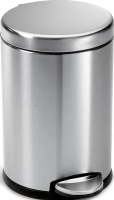 Produktbild von simplehuman 4,5 Liter runder Treteimer, fingerabdrucksicherer gebürsteter Edelstahl - 10x10x42 cm; CW1852CB