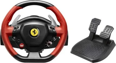 Zdjęcie produktu dla Kierownica wyścigowa THRUSTMASTER Ferrari 458 Spider, Xbox One, Replika 7/10, Kąt obrotu 240°, 3 Pedały