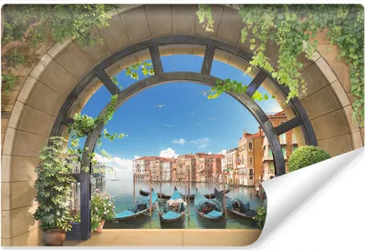 Produktbild von Muralo Vlies Fototapete Ansicht Von VENEDIG 3D Architektur Bäume Br. 400 cm x Hö. 280 cm Wandtapete für Wohnzimmer