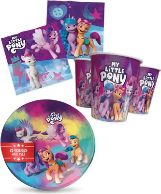 Produktbild von My Little Pony 72tlg Party Set Teller Becher Servietten Kindergeburtstag Deko