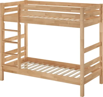 Produktbild von Etagenbett für Erwachsene Stockbett Buche massiv 90x200 Hochbett Zubehör wählbar V-60.17-09Rollrost inkl.