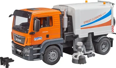 A toy street cleaning truck.