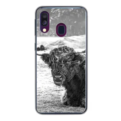 Produktbild von MuchoWow® Handyhülle Schutzhülle Hülle für Samsung Galaxy A40 Schottischer Highlander - Berg - Tiere Silikon Softcase Handy Hülle - Handy-Tasche