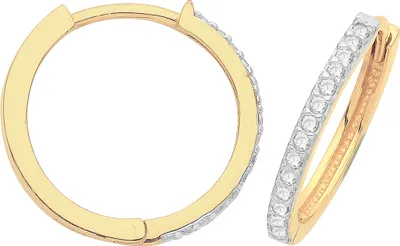 Image de Boucles d'Oreilles Femme Or 375/1000 avec Oxyde de Zirconium - 14mm; TRS35862