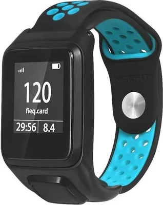 Produktbild von Strap-it TomTom Runner 3 Sportarmband (Schwarz/Blau)