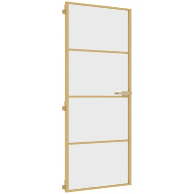 Produktbild von vidaXL Innentür Schlank Golden 83x201,5 cm Hartglas und Aluminium