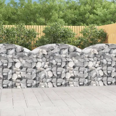 Image de vidaXL Gabion avec arc surélevé 150x50x100/120 cm Fer galvanisé