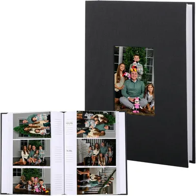 Obrázok produktu pre Fotoalbum 10 x 15 cm, 300 fotiek, 50 strán, čierny len, na spomienky