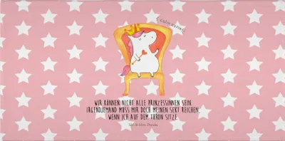 Produktbild von Mr. & Mrs. Panda Handtuch Einhorn Prinzessin - Rot Pastell - Geschenk, Flauschtuch, 50x100, Unicorn, Geburtstag, Händehandtuch, frottee, Monat, Geburtstagsgeschenk