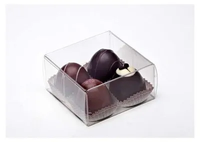 Produktbild von Klarsichtschachteln für 4 Pralinen 7x3.7x7cm (25 Stück) [FPB227]