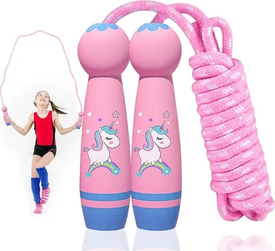 Produktbild von Springseil für Kinder 260 cm mit Holzgriff - verstellbar für Jungen und Mädchen