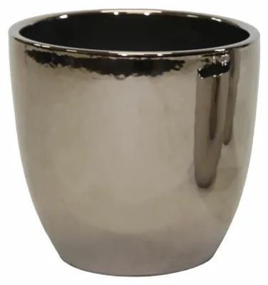 Produktbild von Mega Collections Blumentopf Emperor - rund - silber - D30 x 31 cm