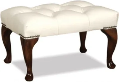Image de Casa Padrino Tabouret Chesterfield en cuir véritable 60 x 40 x h. 45 cm - Meubles de luxe