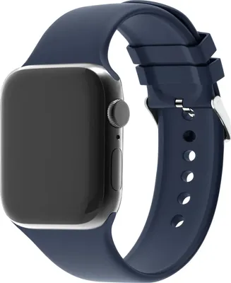 Produktbild von Strap-it Apple Watch Silikon-Schnallenarmband (Dunkelblau)