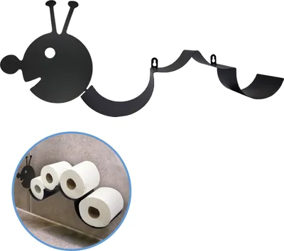 Produktbild von Sanics Reservepapierhalter Freistehend - Toilettenpapierhalter Hängend - Wandhalter - Ersatzrollenhalter Raupe - Rollenhalter Schwarz