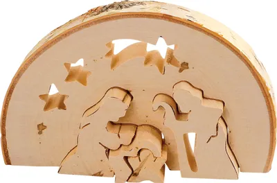 Produktbild von Small Foot 3338 3D-Krippe, Naturprodukt aus echtem Holz, natur (1 Stück)