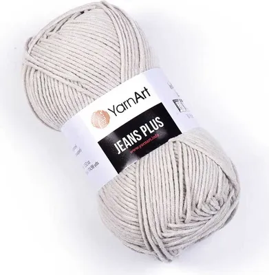 Produktbild von YarnArt Jeans Plus Garn, 160m/100g, Hellgrau, Baumwolle-Acryl-Mischung