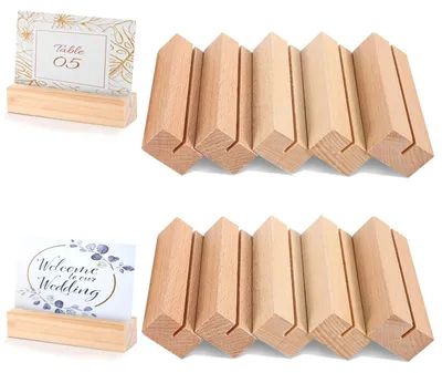 Produktbild von Solidchoice – Set mit 40 Holz-Kartenständern – Ideal für Fotos und Menükarten bei Feiern und Veranstaltungen