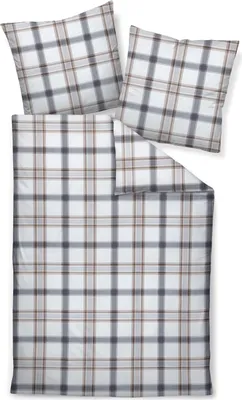 Produktbild von Janine Bettwäsche grau-braun-natur 1x 135x200 cm + 1x 80x80 cm