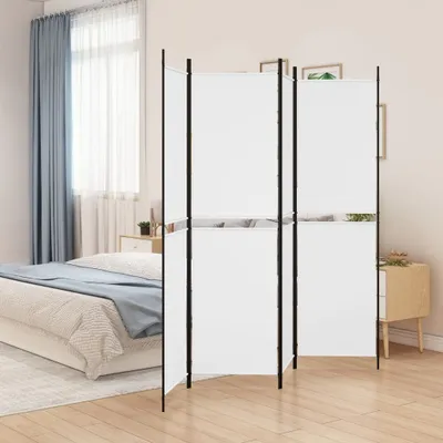 Produktbild von The Living Store 4-tlg. Paravent Weiß 200x200 cm Stoff