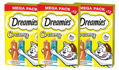 Produktbild von Dreamies Creamy 36x10g Cremiges Katzenleckerli mit Huhn und Lachs