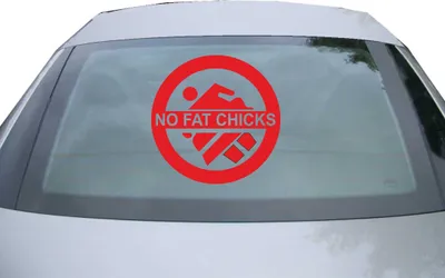 Produktbild von Indigos UG - Aufkleber Heckscheibe & Motorklappe DE6016 - rot - 600x600 mm - no fat chicks - Auto Scheiben Fenster Heckklappe Tuning Racing JDM - Die cut