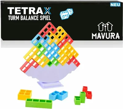 Zdjęcie produktu dla TETRAX Gra w układanie wieży dla dzieci Gra w układanie wieży Zabawka do układania 32 szt