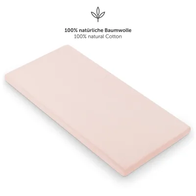 Produktbild von Laleni Jersey Spannbettlaken Laufgitter quadratisch 100x100 cm -  , 100% Baumwolle, atmungsaktives Spannbetttuch für Baby, 135 g/m², Rosa