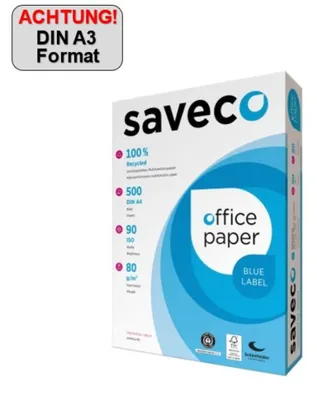 Produktbild von Saveco Kopierpapier Blue Label 100000010 A3 80g ISO 90 500Bl.