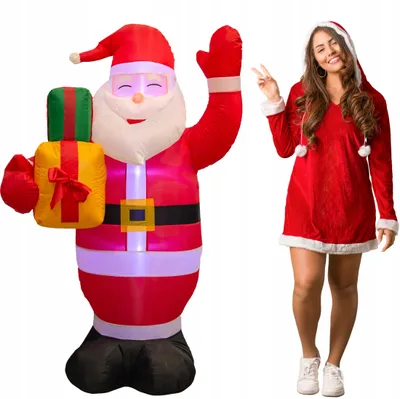 Zdjęcie produktu dla Mikołaj nadmuchiwany ŚWIECĄCY DUŻY pompowany LED 150 cm dmuchaniec JUMIhome