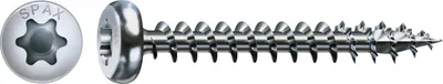 Produktbild von SPAX Universalschraube, T-STAR plus, Halbrundkopf, Vollgewinde, 4CUT, WIROX A3J, blank verzinkt - Größe: 4,0 x 30 mm - Menge: 200 Stück