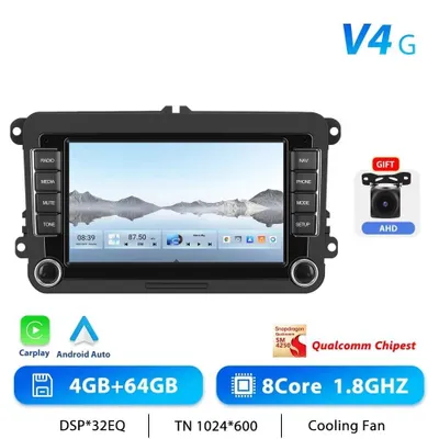Produktbild von Android 13 Autoradio - 2‑DIN - Touchscreen 17,8 cm - Octa‑Core CPU - Speicher 4GB+64GB - GPS/Navi, RDS - Zwei USB-Ports - Für VW Golf/Passat/Jetta