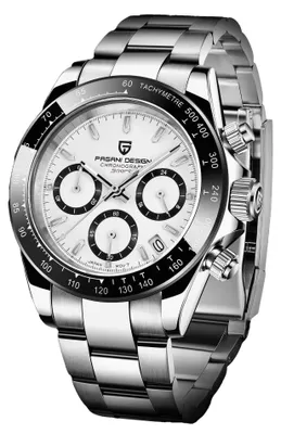 Produktbild von Herrenuhr Pagani Design Scopic, Quarz, Edelstahl, Chronograph, Silberweiß