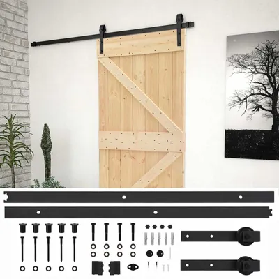 Obrázek produktu pro vidaXL Posuvné dveře v přírodním a černém provedení, 100 x 210 cm