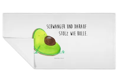 Produktbild von Mr. & Mrs. Panda Handtuch Avocado Schwangerschaft - Weiß - Geschenk, Wunder, Liebe, Baby, Flauschtuch, 50x100, gesichtshandtuch, kleines, gesichtstuch, Schwanger