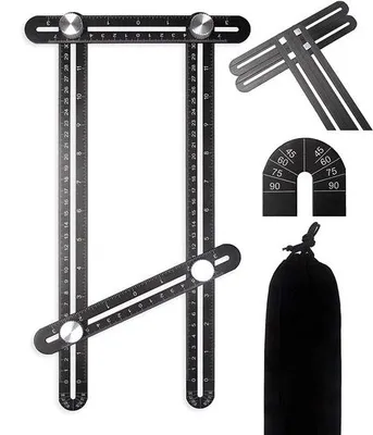 Image de Règle en aluminium - outil de mesure polyvalent - 1 pièce - argent - aluminium