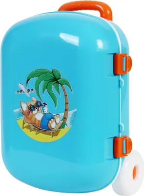 Produktbild von Kinderkoffer, abschließbar, auf Rollen, Urlaubsgrafik, bequemer Griff, 6108