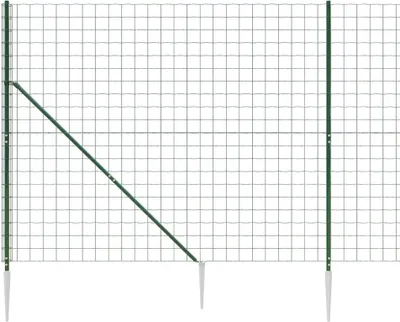 Obrázek produktu pro vidaXL Drátěné pletivo s uzemňovacími zásuvkami zelené 1,8x25 m