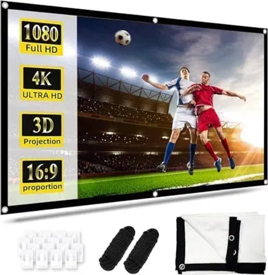 Productafbeelding van Famanu projectiescherm, 84 inch, 16:9 Full HD 4K, opvouwbaar, geschikt voor thuisbioscoop en openluchtbioscoop