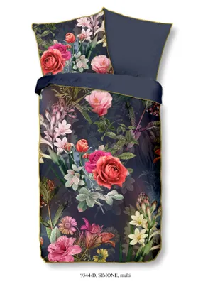 Produktbild von Descanso Bettwäsche mit einer biese und Blumen - 155x220 cm  - 100% Bio Baumwolle