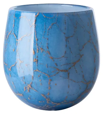 Produktbild von Fink Vase oder Windlicht Cosmic Opalglas Blau (17cm)