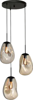 Produktbild von masterlight Pendelleuchte Lava 3-flammig Glas Gold 40x40cm
