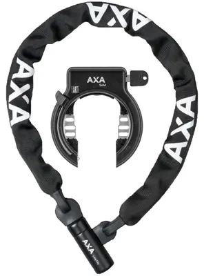 Produktbild von AXA Solid + Linq City 100 – Rahmenschloss-Set mit 100 cm Kettenschloss (schwarz)