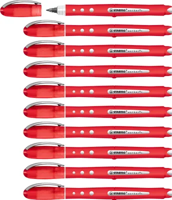 Image de Roller - STABILO worker+ coloré - moyen - paquet de 10 - rouge
