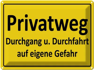 Produktbild von vianmo Blechschild 30x40 cm Privatweg gelbes Warnschild Hinweisschild Sicherheit Vorsicht