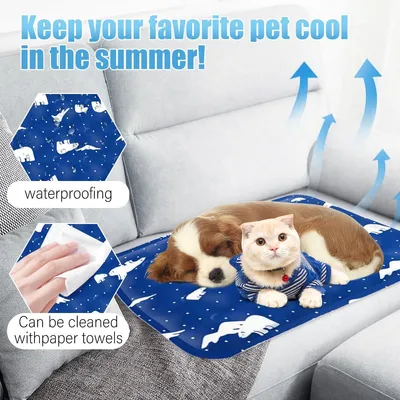 Imagen del producto de Alfombrilla refrigerante para perros, resistente a los arañazos, de 40 x 50 cm, para uso en interiores y exteriores