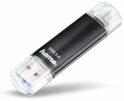 Produktbild von Hama FlashPen "Laeta Twin" USB 3.0 128 GB 45MB/s schwarz