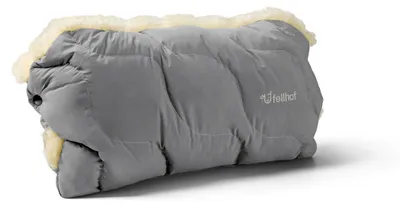 Produktbild von Fellhof Kinderwagen Handwärmer Handmuff Lammfell WINTERBERG grau
