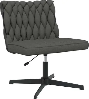 Image de vidaXL Chaise de bureau Pivotante Tissu gris foncé